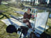 The setup for an outside one person interview for the Leadership Advancement Scholarship.  This location was scouted in advance and the time of day was taken into account.