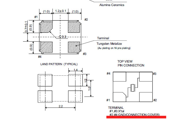 I underlined in red the portion that says pins 2 and 4 are connected to the metalic cover of the clock source