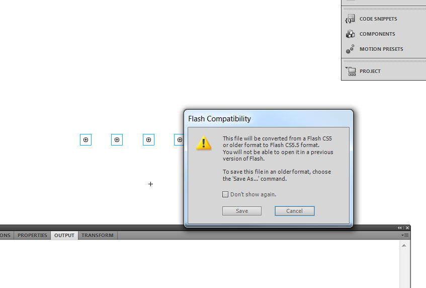 The terrible CS5.5 evil terrible compatibility and upgrade prompt.