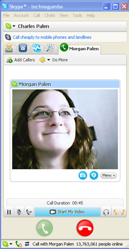 Morgan and Charles video conference using Skype